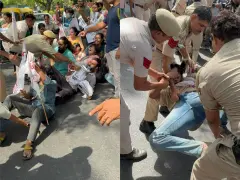 Delhi Police Detain SFI Activists Protesting Against Israeli Raid On Gaza Freedom Flotilla